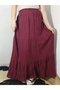 Elastic Waist 3-Layer Ruffled Viscose Fabric Skirt, Mevlana Long Cotton Skirt - 2