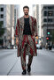Men's Kimono Set with Leopard Pattern – 3-Piece Viscose Set (Bathrobe + Trousers + Shorts) - 4