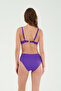 Women's Purple Accessory Detailed Covered Underwire High-Waisted Gathering Bikini Set - 3