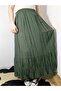 Elastic Waist 3-Layer Ruffled Viscose Fabric Skirt, Mevlana Long Cotton Skirt - 7
