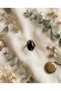 Bronze Women's Ring Antique Jewelry Black Crystal Stone Oval Model Adjustable Vintage Ring - 5