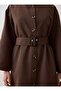 Stylish Trench Coat with Wide Sleeves and Dominant Collar - Brown - - Exclusive - 6