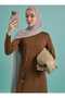 Viscose Fabric Hijab Dress - Bitter Brown - - 3
