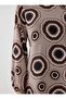 فستان حجاب كلاسيكي من مزيج الكتان - بيج منقوش - - 6
