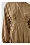 Balloon Sleeve Hijab Dress with Handle Detail - Mink - - 6