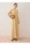 Viscose Fabric Short Sleeve Hijab Dress - Nude -