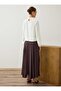Contrast Color Detailed Blouse & Skirt Set - Brown / White - Exclusive - 5