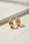 Gold Color Brass Half Hoop Model Women's Earrings Stylish Durable Jewelry - 3