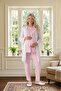 New Season Powder Maternity Patterned Summer Shawl Collar Buttoned Short Sleeve Dressing Gown Pajama Set - 5