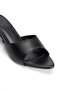Women's Black Low Heeled Pointed Toe Slippers - 3