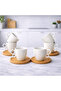 6-Person Porcelain Turkish Coffee Cup Set. Premium Coffee Set with Bamboo Plate, Limited Stock - 2