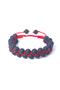 Lava Stone Double Row Knitted Bracelet 8 Mm (Red String) - 2