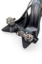 Women's Stiletto Black Pointed Toe Mid Heel Bowknot New Season F6177 - 9