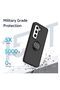 Infinix Hot 50 Compatible Case with Ring Stand Extra Shock Protection Hard Silicone Cover - Navy Blue - 2