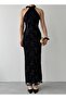 Sona Neck Tie Jacquard Tulle Dress - 4