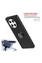 Tecno Camon 30 Cl6 Compatible Case with Ring Stand Extra Shock Protection Hard Silicone Cover - Black - 5