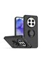 Realme 12 Pro Compatible Case with Ring Stand Extra Impact Protection Hard Silicone Cover - Black