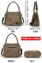 3232 New Phaselis Women's Smoky Bitter Brown Faux Leather Shoulder Handbag Daily Tote Crossbody Bag with Pockets - 2