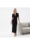 Women's Polo Collar Button Detail Camisole Viscose Knitwear Dress 12438 - 2