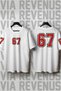 67 Six Seven Front and Back Sleeve Printed Crew Neck Loose Cut 100% Cotton Unisex Tshirt
