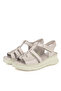 , Women's Genuine Leather Comfort Sandals 1611051Z110 Silver - 5