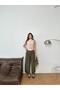 New Season Linen Fabric Front Detail Bridged Buttoned Wide Leg Palazzo Pants - 3