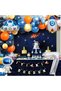 Space Themed Birthday Set Age 7; 4 Foil, 50 Latex Balloons, Banner, Balloon Chain, Balloon Tape