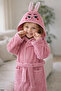Children's Bathrobe Rabbit Patterned Hooded Soft Cotton 1-10 Years Pink