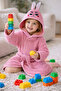 Children's Bathrobe Rabbit Patterned Hooded Soft Cotton 1-10 Years Pink - 3