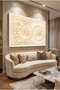 Allah Muhammad Written Painting Set – Gold Foil Look Embossed Islamic Canvas Wall Art - 3
