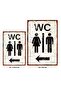 Men's Wc Directional Sign Left Arrow – Decorative Aluminum Sign - 15X22.5 cm - 2