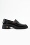 Flair Genuine Leather Black Patent Leather Daily Comfortable Women's Loafer Shoes