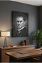 Mustafa Kemal Ataturk Black and White Portrait Painting – High-Definition Premium Canvas Wall Art - 3