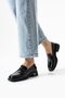 Flair Genuine Leather Black Patent Leather Daily Comfortable Women's Loafer Shoes - 3