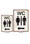 Men's Wc Directional Sign Left Arrow – Decorative Aluminum Sign - 20X30 cm - 2