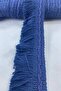Navy Blue Striped High Quality Cotton Fringe Ribbon Tassel - 3