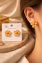 Gold Sarı 2cm Şeffaf Çiçek Küpe İthal - 3