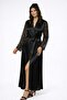 The Seductive Aspect of Black – Long Lace Satin Robe - 3