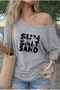 Sun Salt Sand Printed Oversized Women's Boat Neck T-Shirt