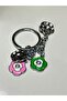 Spring Flowered Dangle Colorful Metal Keychain - 3