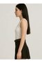 Women's White Lycra Sleeveless V-Neck Body T-Shirt Slim Fit Summer Fabric - 2