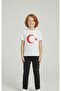 Boy's Ayyildiz Printed T-Shirt and Black Linen Trousers Set 23 April 29 October Special Occasions - 2