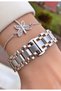 Brand Original - Rose Silver Color - 2 Year Warranty Women's Wristwatch - Bracelet Gift - 7