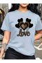 Black and Gold Heart Print T-Shirt for Women, Black and Gold Leopard Print - 2