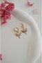 Mikail Angel Figured Hoop Earrings – Minimal Earrings with Turquoise Stones, Zircon Detail, Luck & Protection Symbol - 3