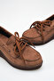 Brown Wedge Heel Daily Lace-Up Ballerina Shoes - 3