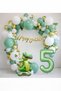 Dinosaur Themed Birthday Balloon Party Set Green Gold Balloon Set & Dino Balloon Set - 3