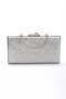 Silver Metallic Pointed Toe Low Heel Women's Evening Dress Shoes and Bag Set - 3
