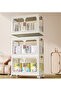 3-Tier Plastic Storage Cabinet with Double Doors with Wheels for Home & Kitchen (53x32x88 cm) - 3