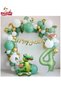 Dinosaur Themed Birthday Balloon Party Set Green Gold Balloon Set & Dino Balloon Set